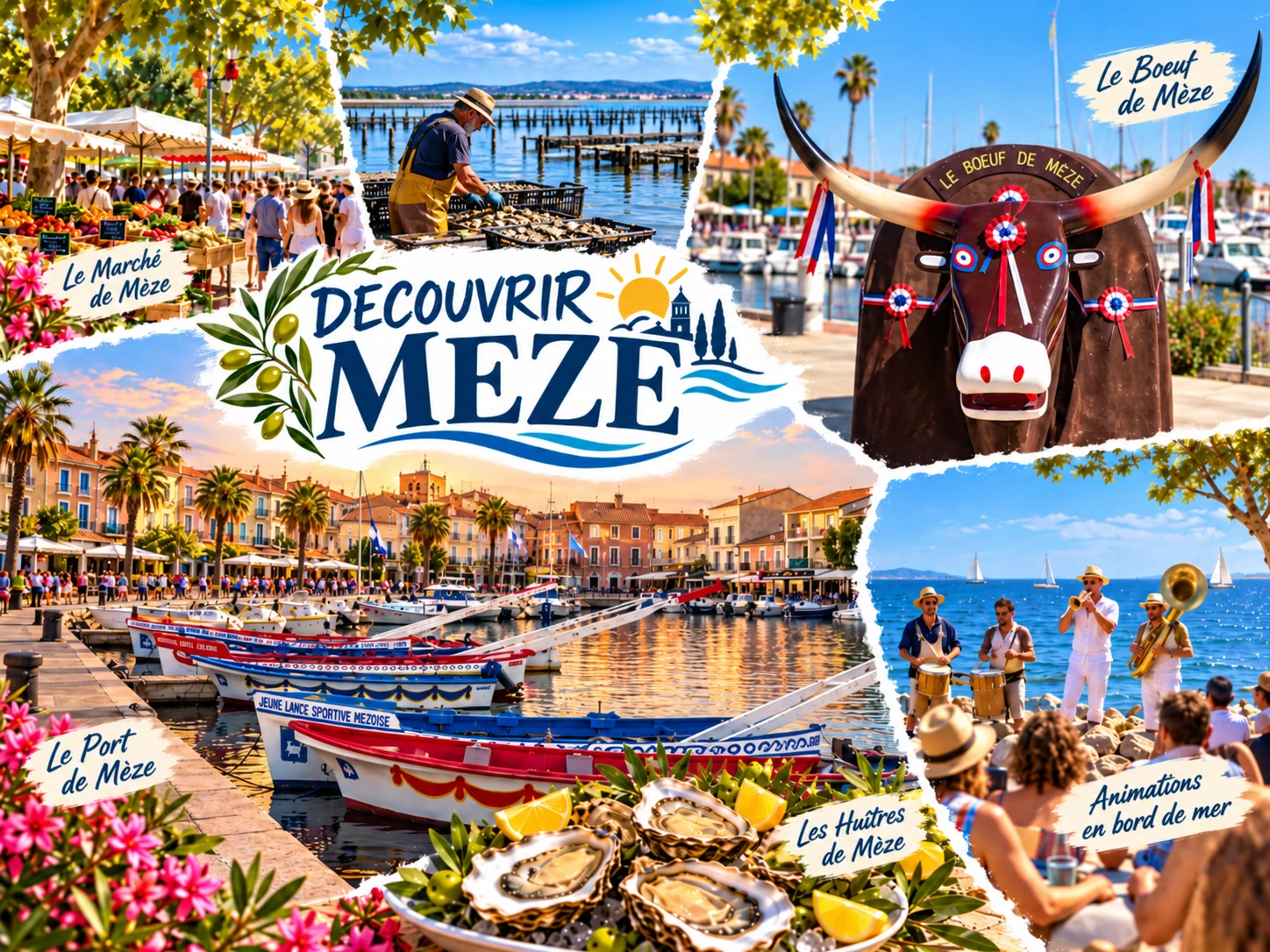 Que faire à Mèze : port, marché, Bœuf de Mèze et étang de Thau