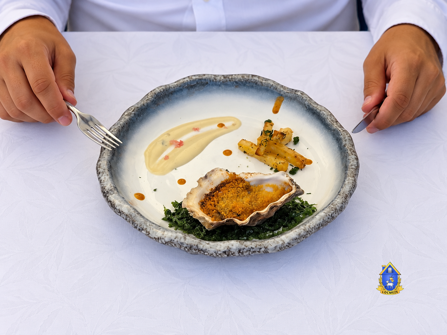 Huître cuisinée croustillante présentée au Mondial de l’Huître à Mèze