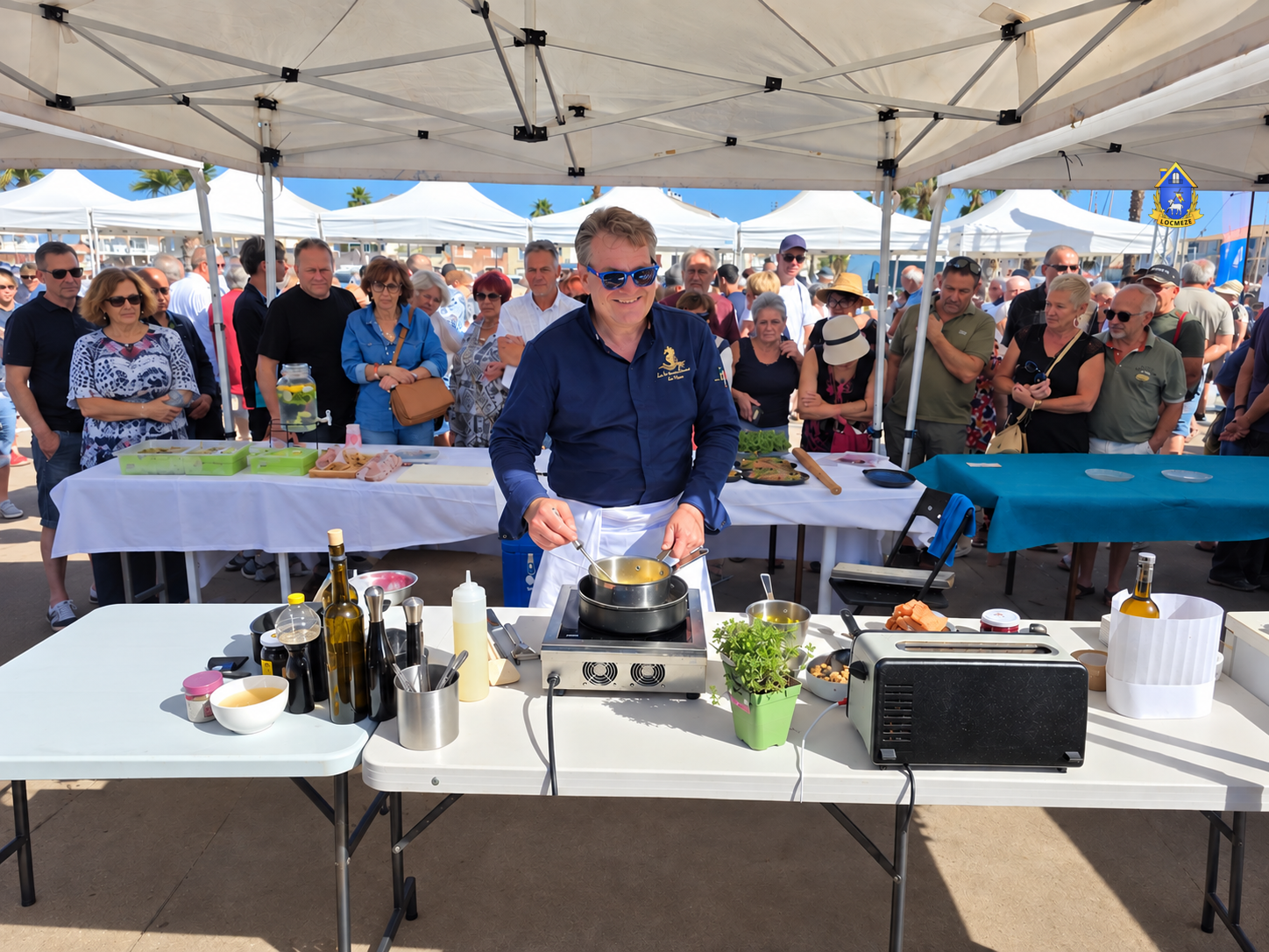 Chef en pleine préparation au Mondial de l’Huître à Mèze
