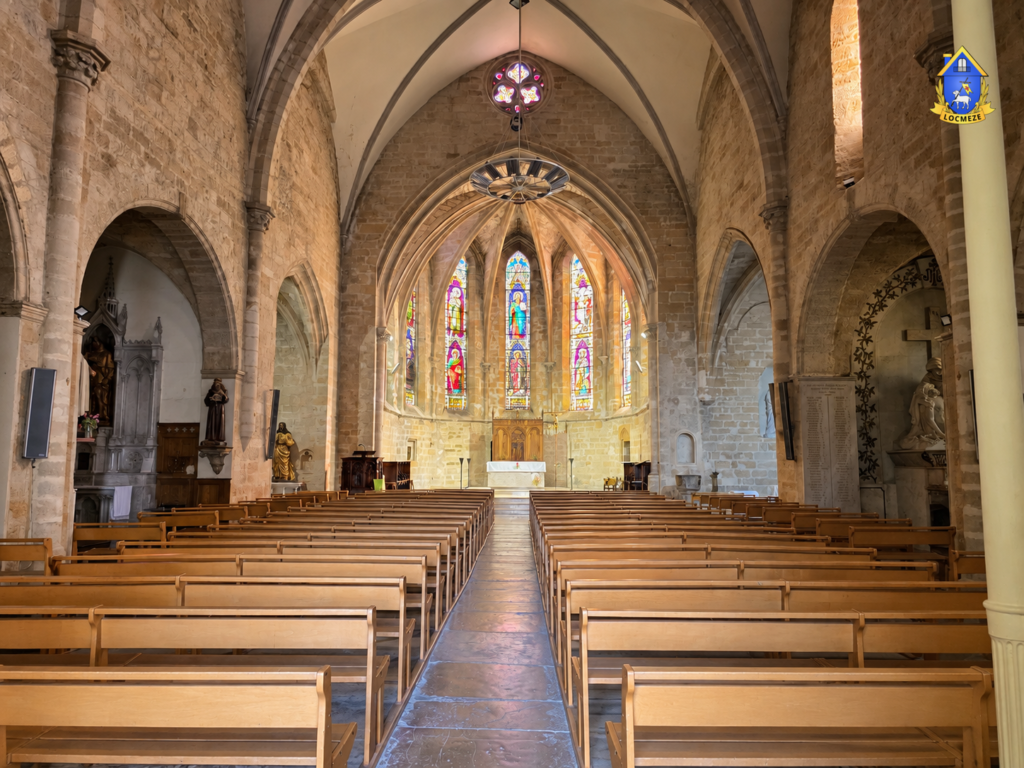 Nef et chœur de l’église Saint-Hilaire à Mèze
