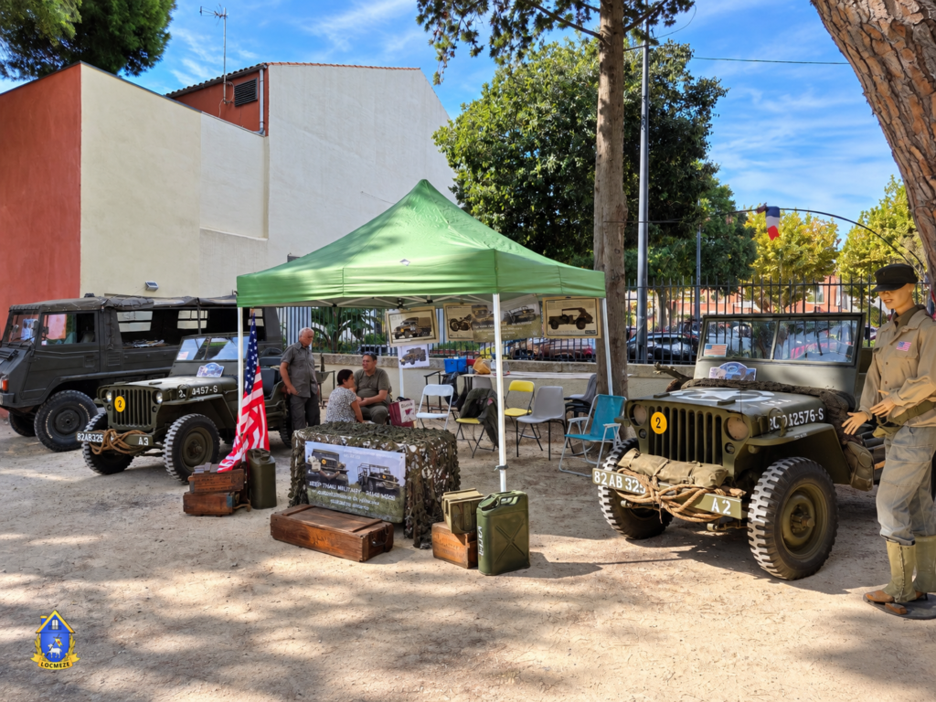 Jeep Thau Military et véhicules militaires anciens exposés à Mèze lors des Journées du Patrimoine 2026