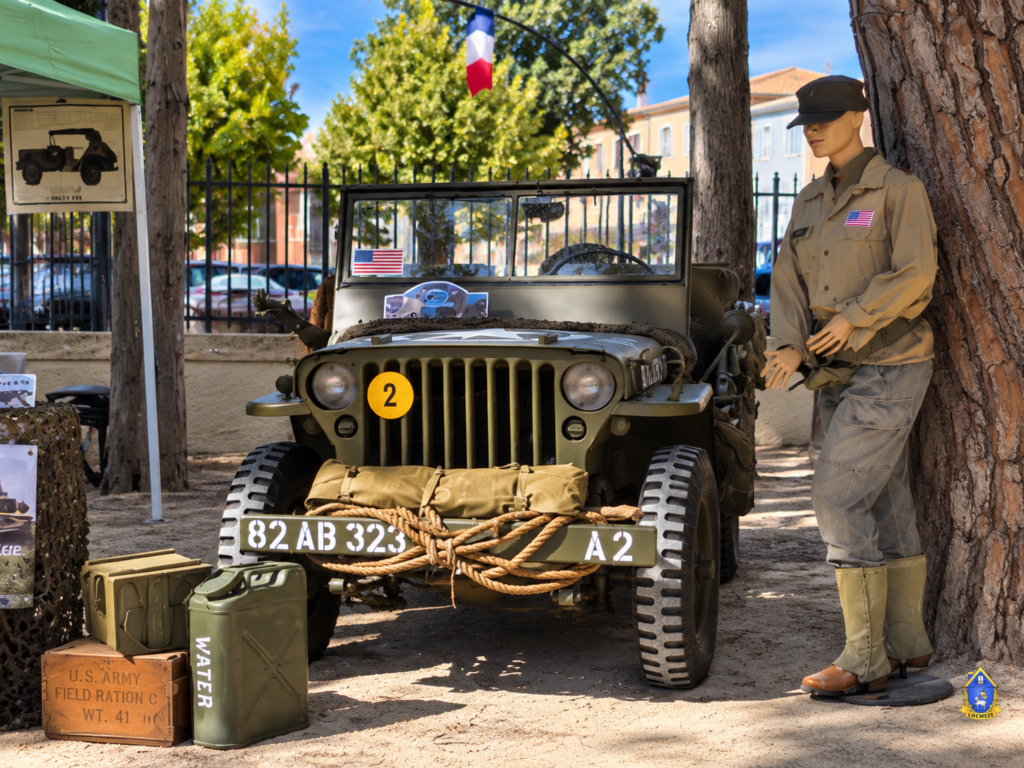 Jeep Willys MB de la Seconde Guerre mondiale exposée à Mèze lors des Journées du Patrimoine